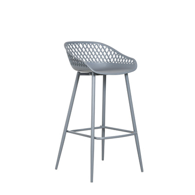 Elisa Plastic & Metal Barstool Gray