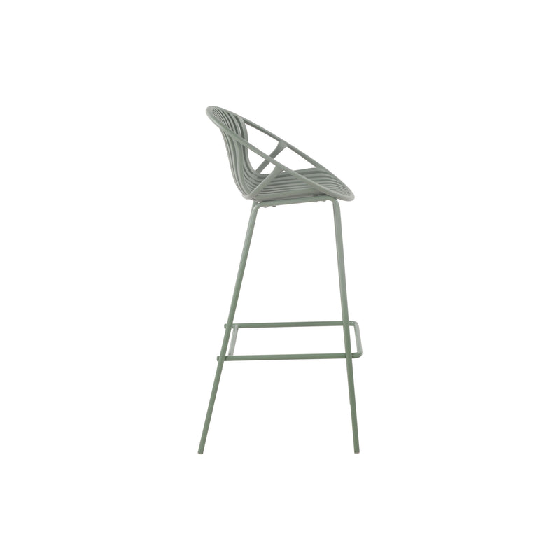 Wanda Plastic & Metal Barstool - Green