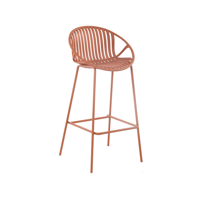 Wanda Plastic & Metal Barstool - Orange