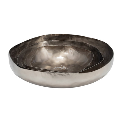 S/3 11/14/17"D METAL, ORGANIC SHAPED BOWLS, BRONZE