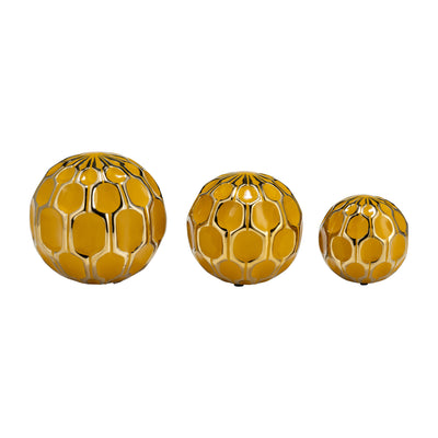 CER S/3 4/5/6" ORBS, HONEY/GOLD