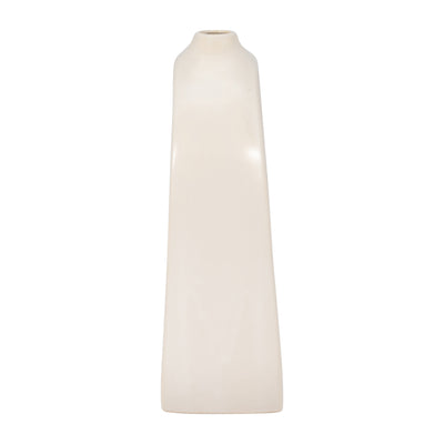 STONEWARE 11" CURVY CUT-OUT VASE, COTTON