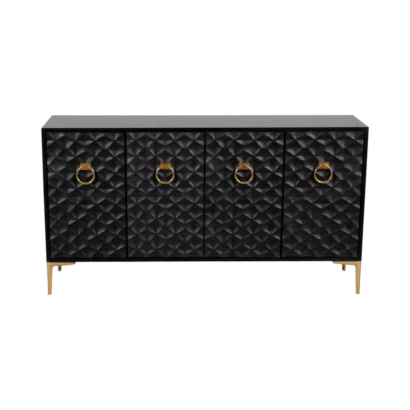 WOOD, 65X35 CONSOLE CABINET, Black/GLD, KD