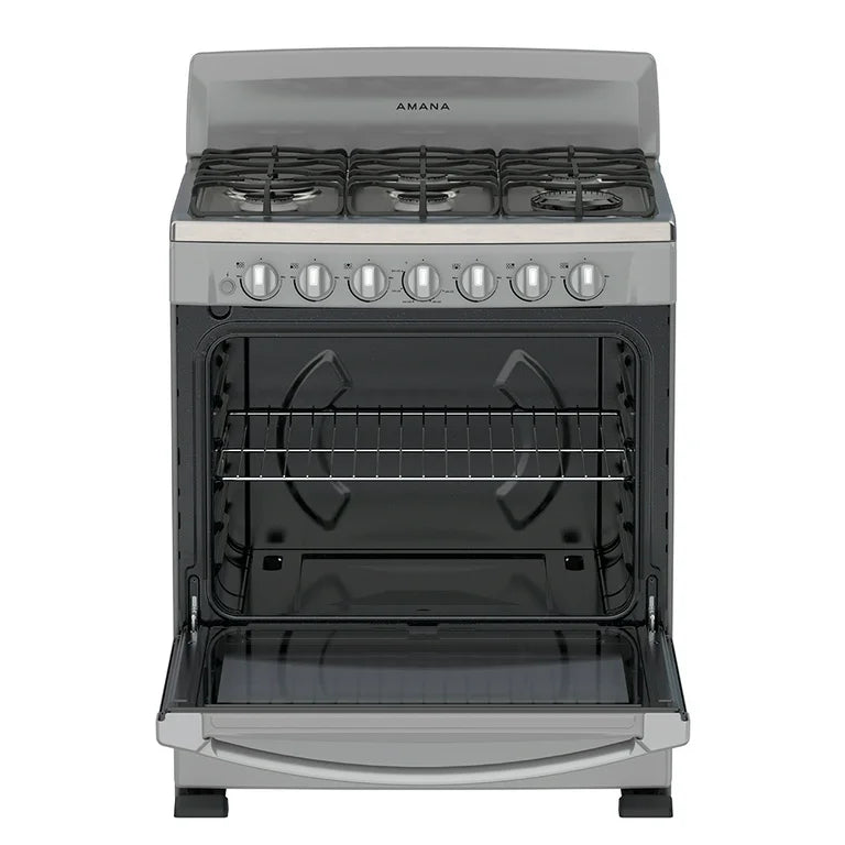 Amana 30 in. 5.1 cu. ft. 6 Burner Freestanding Gas Range in Stainless Steel