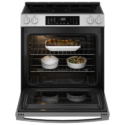 GE® 30" Slide-In Electric Convection Range with No Preheat Air Fry and EasyWash™ Oven Tray